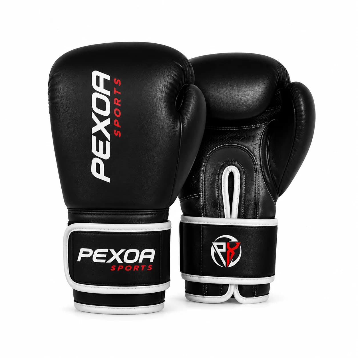 Custom red boxing gloves flatlay